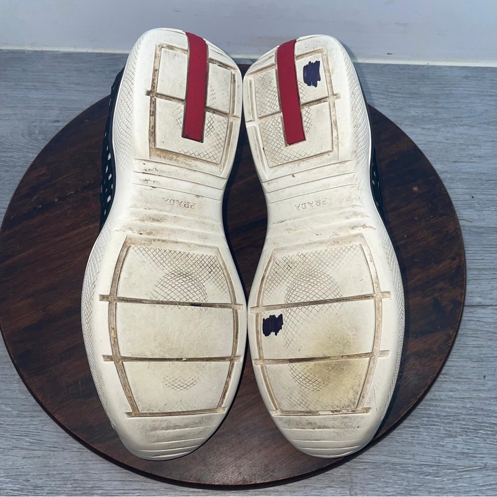Prada Slip-on Trainer Sneakers Shoes 3E 6267 White Black Polka Dot Size 36.5 - Picture 9 of 10